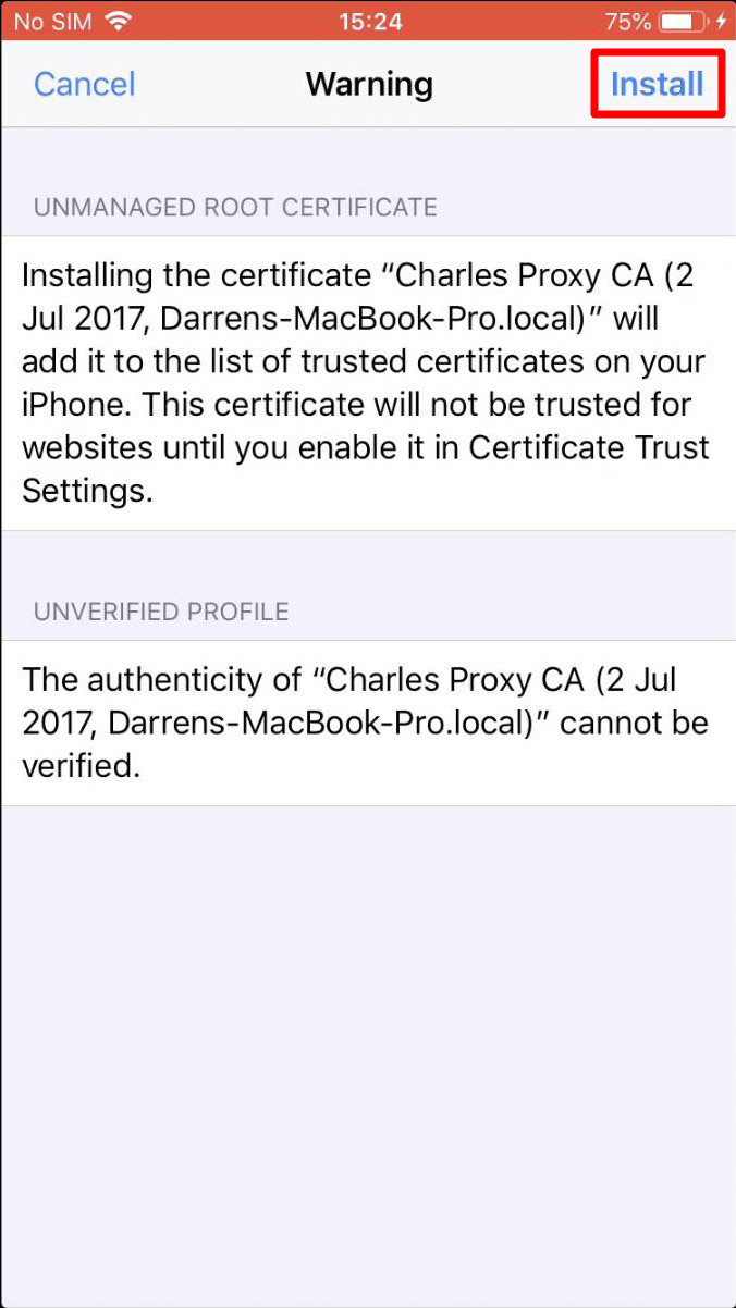 setup iphone as proxy for mac